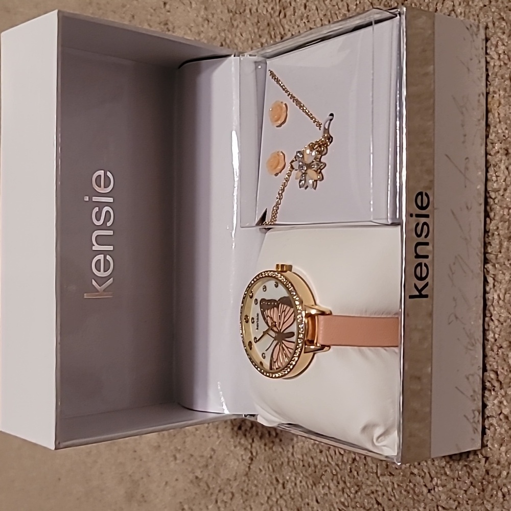 Kensie butterfly watch and jewelry set